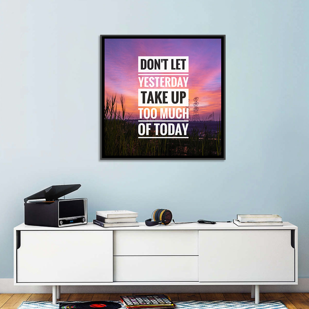 Don't Let Yesterday, Sunset Quote Wall Art