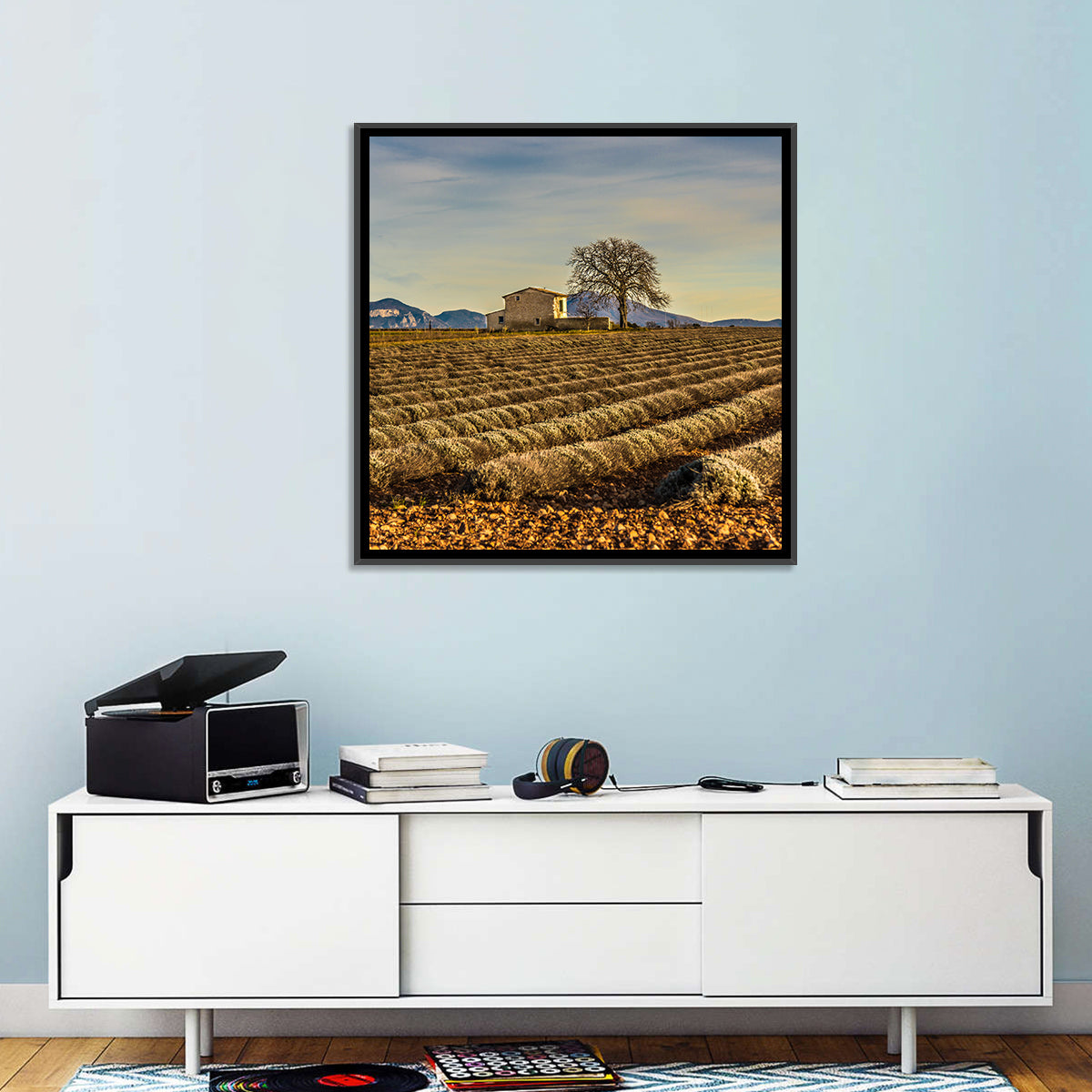 Rustic Provence Lavender Rows at Golden Hour Wall Art