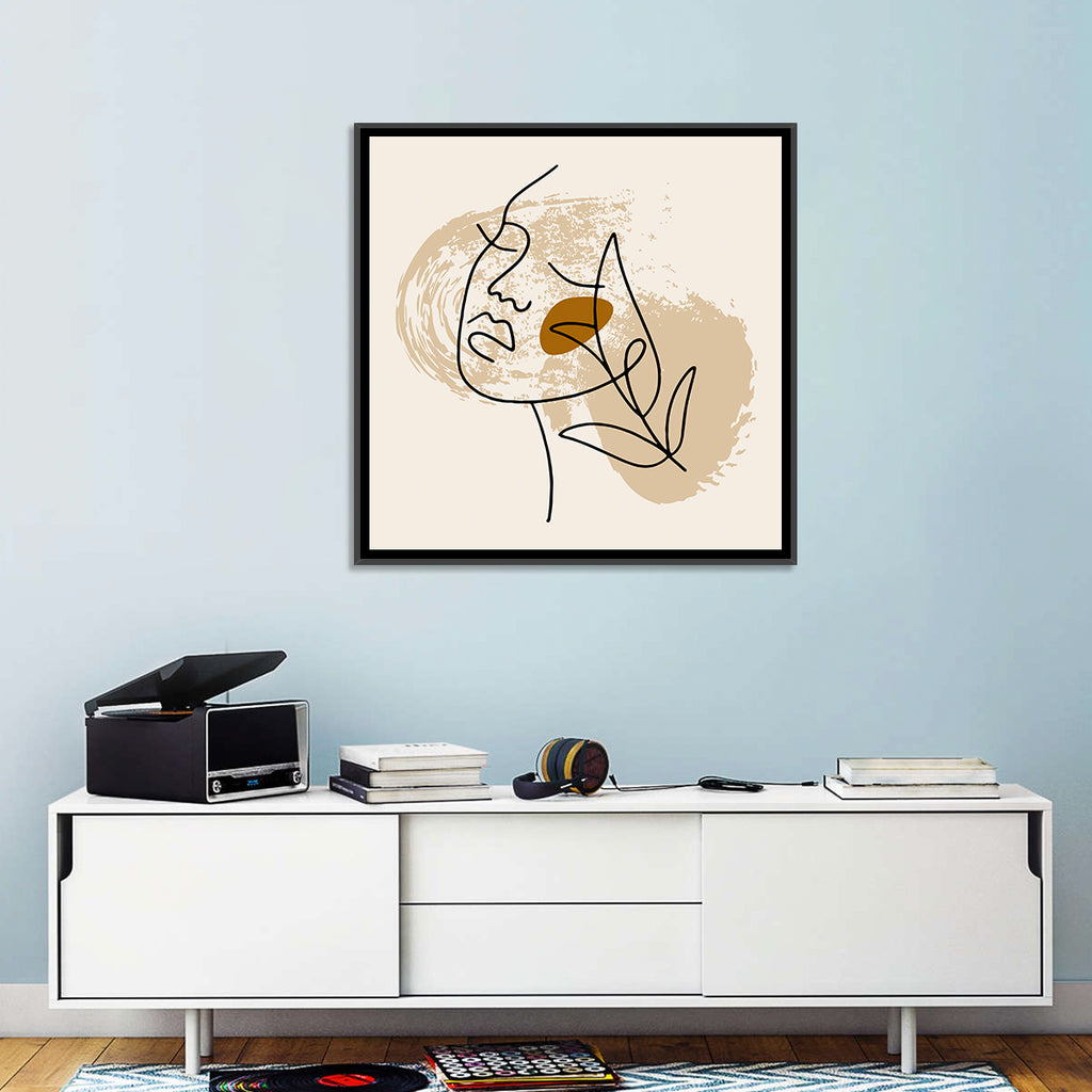 Minimalist Woman Line Portrait Wall Art