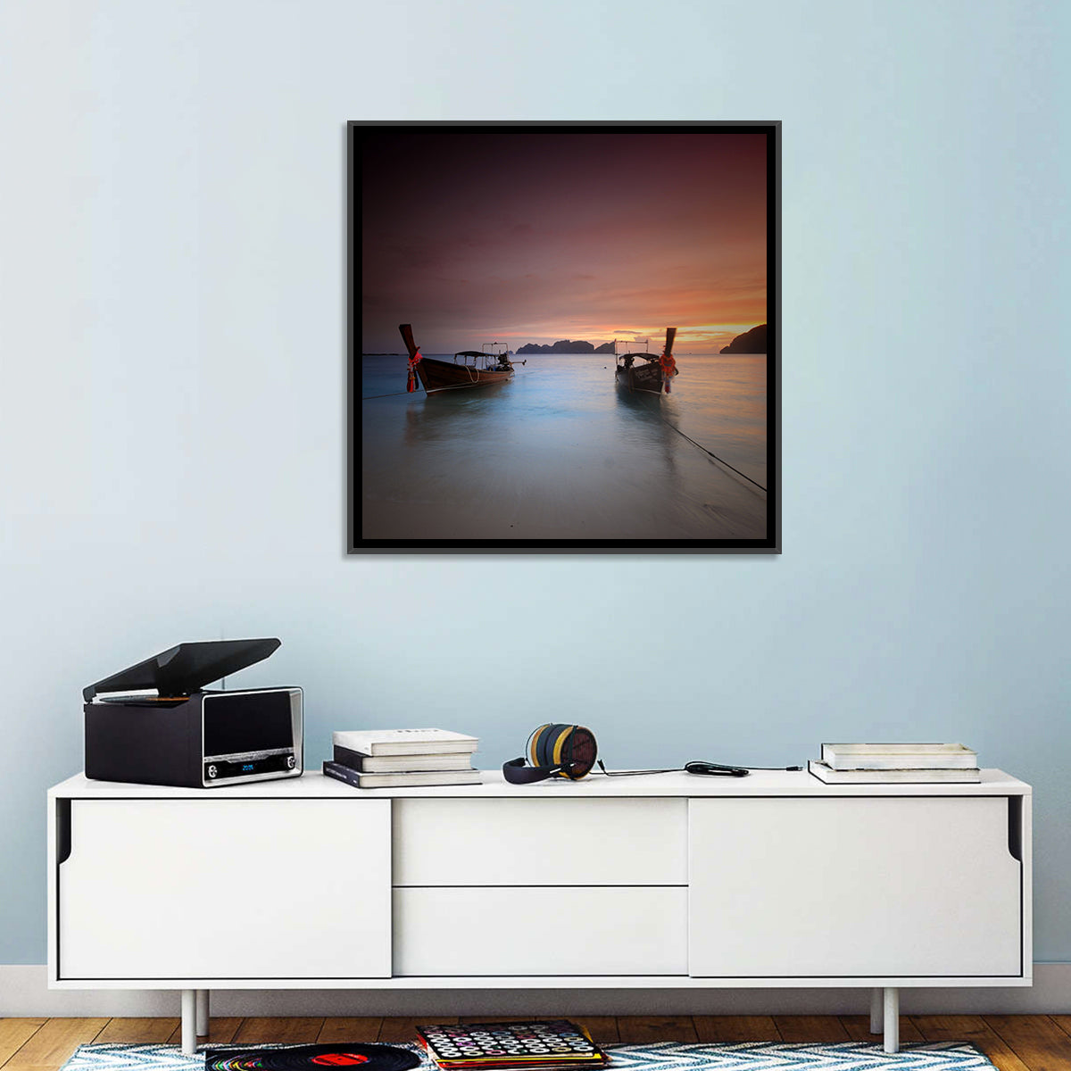 Phi Phi Longtail Boats at Golden Hour Wall Art