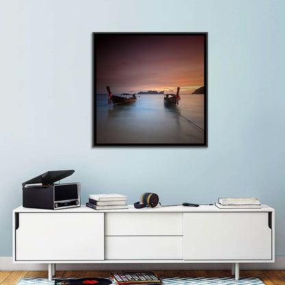 Phi Phi Longtail Boats at Golden Hour Wall Art
