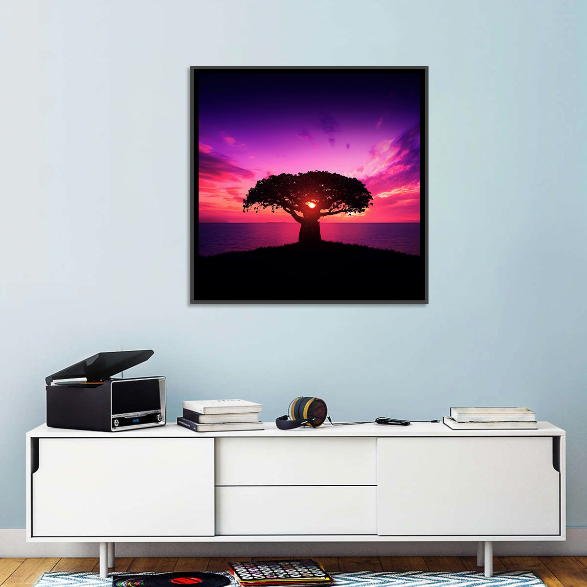 Baobab Sunset Silhouette Wall Art