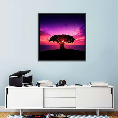 Baobab Sunset Silhouette Wall Art
