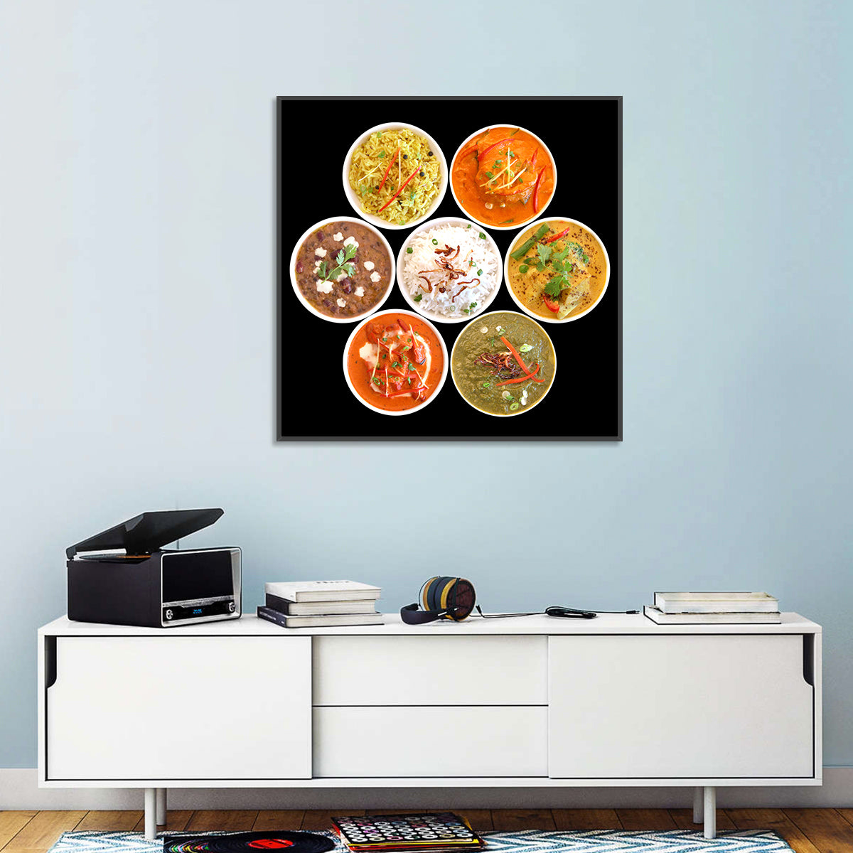 Six Indian Curry Bowls Wall Art