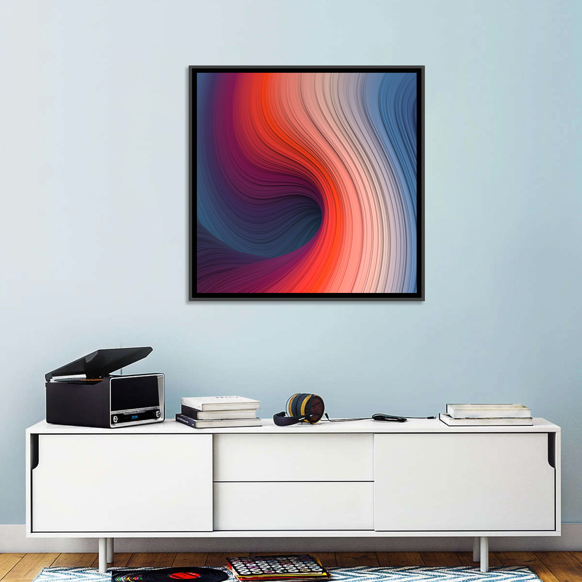 Gradient Wave Vortex Wall Art