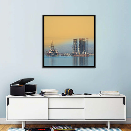 Baku Oil Rigs at Dusk Wall Art