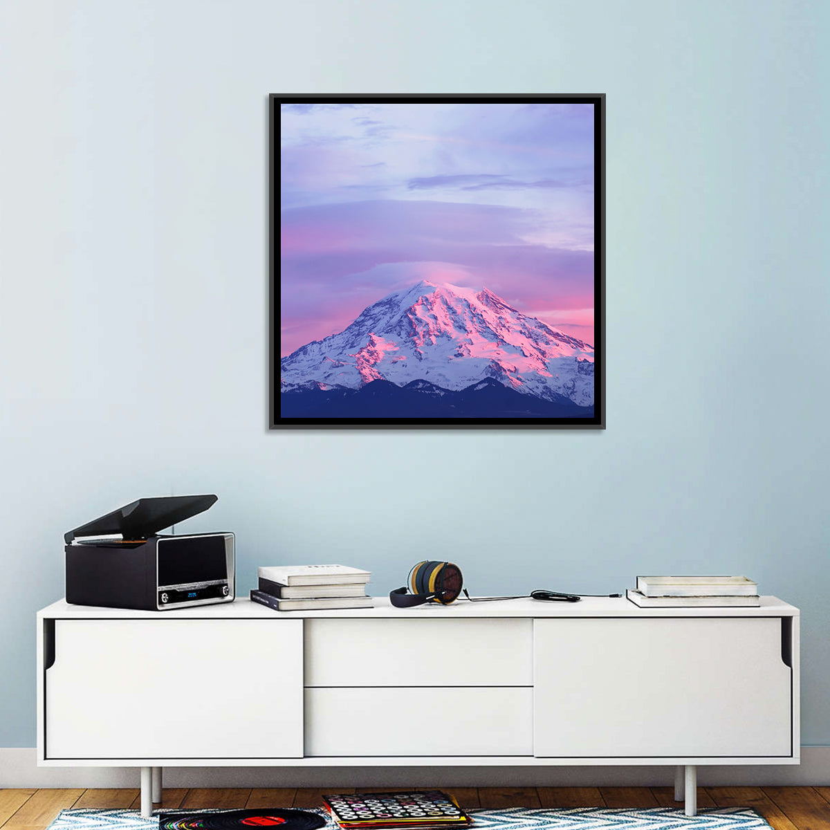 Mount Rainier Alpenglow with Lenticular Cloud Wall Art