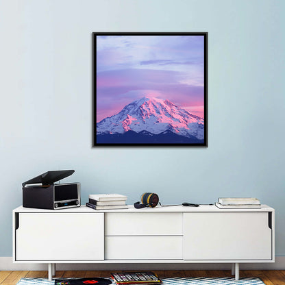 Mount Rainier Alpenglow with Lenticular Cloud Wall Art