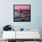 Budapest Chain Bridge at Twilight Wall Art
