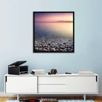 Pebbled Shore Sunset Wall Art