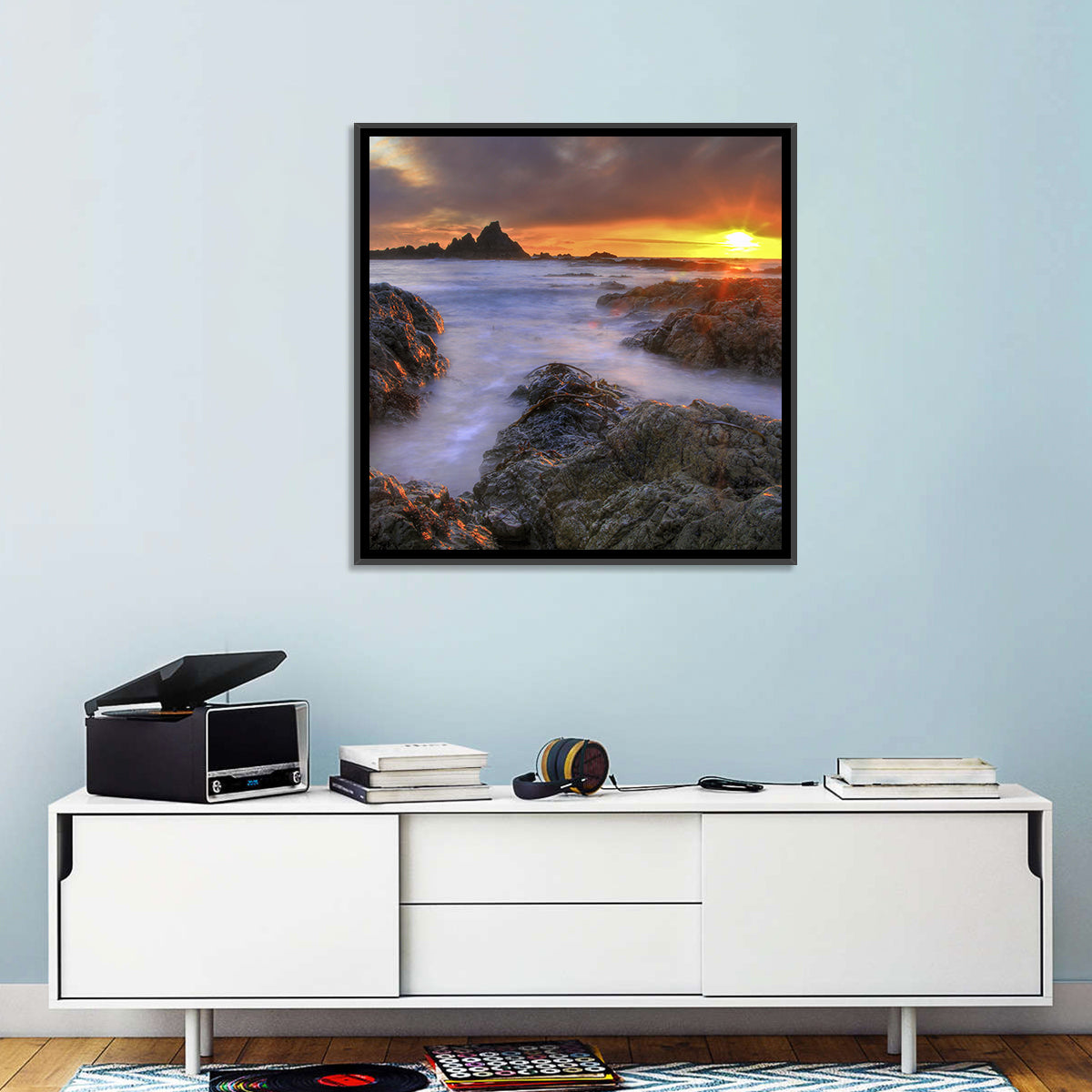 Tramore Rocky Coast Sunset Wall Art