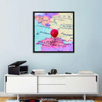 Zurich Map with Red Pin Wall Art