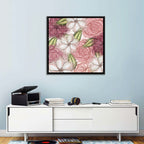 Vintage Floral Pattern with Polka Dots Wall Art