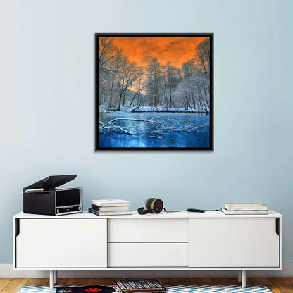 Winter Forest Lake Wall Art