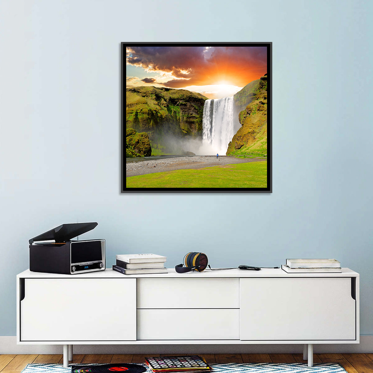Skógafoss at Sunset Wall Art