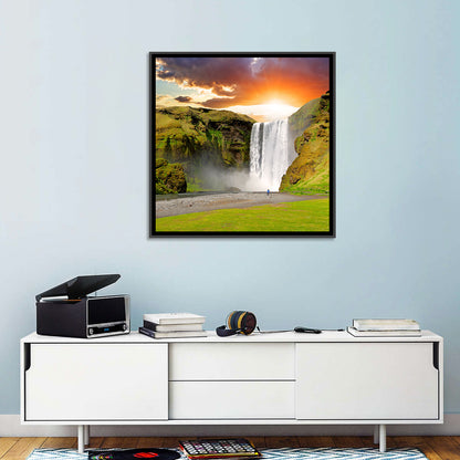 Skógafoss at Sunset Wall Art