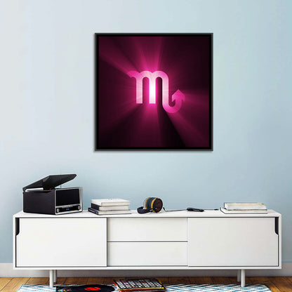 Scorpio Glyph with Magenta Burst Wall Art