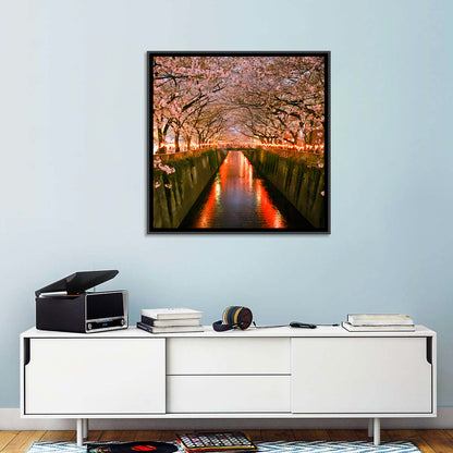 Meguro River Cherry Blossoms Wall Art