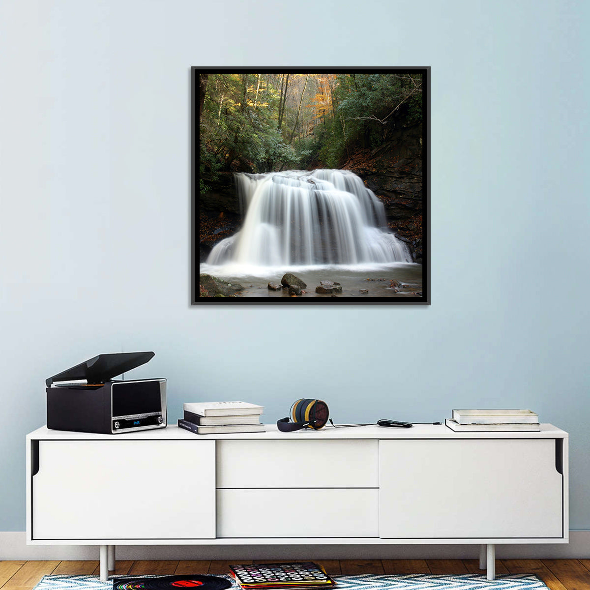 Holly River Autumn Waterfall Wall Art
