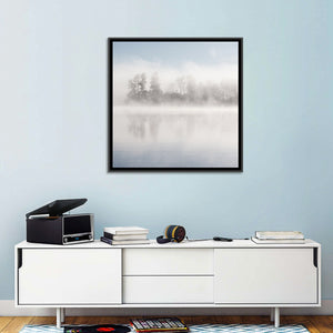 Misty Forest Lake Wall Art