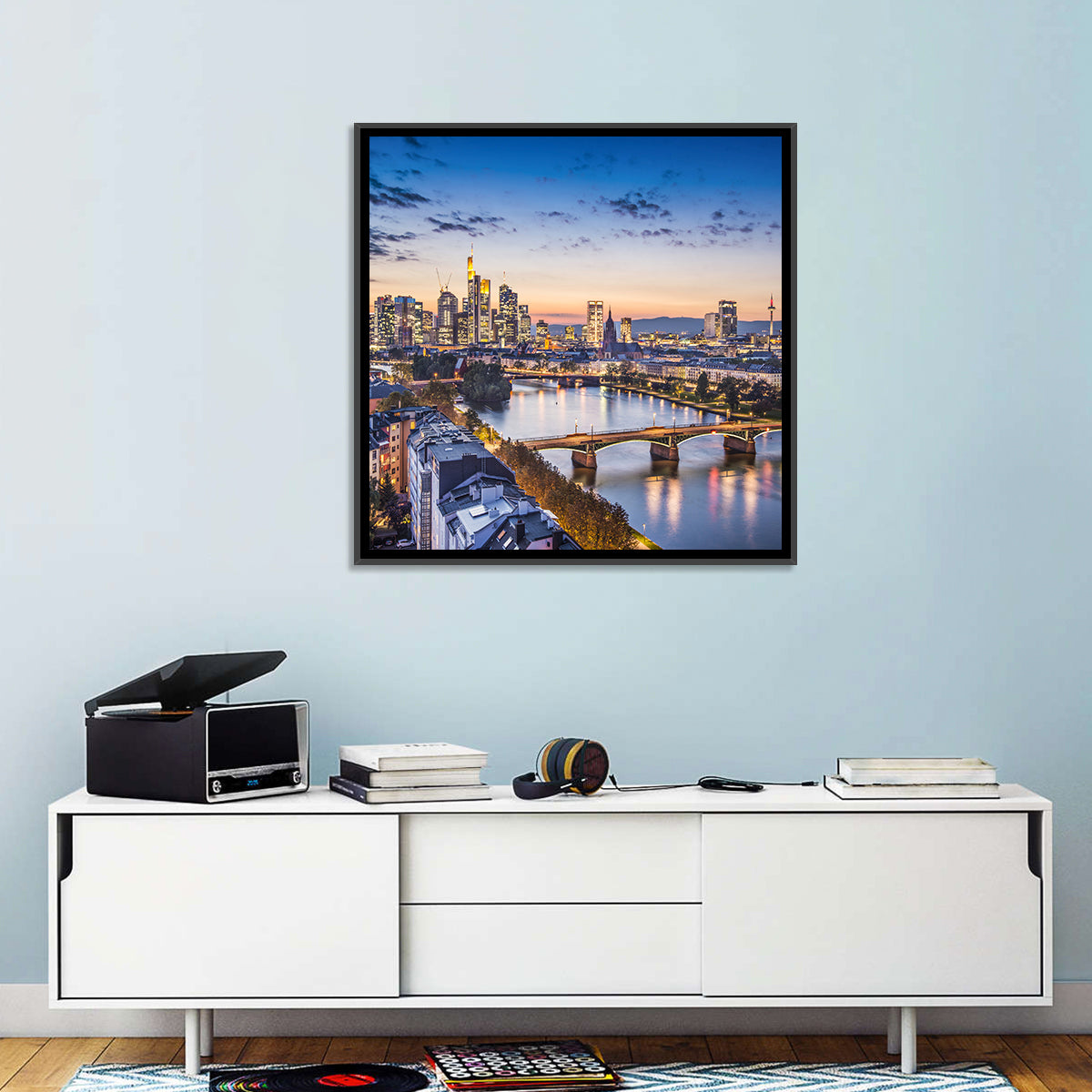Frankfurt Twilight Skyline Wall Art