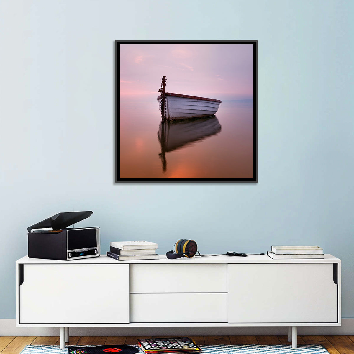 Pastel Boat Reflection Wall Art