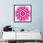 Pink Carnation Kaleidoscope Mandala Wall Art