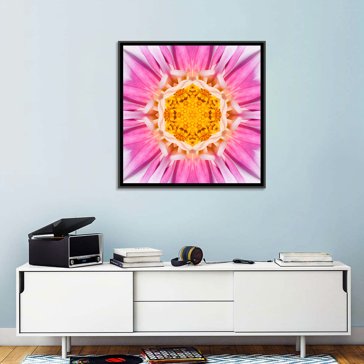 Kaleidoscopic Dahlia Mandala Bloom Wall Art