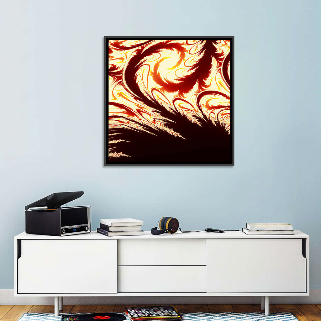 Flying Feathers in Flame Wall Art