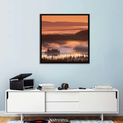 Lapland Sunrise Over Misty Lake Wall Art