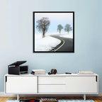 Foggy Winter Road Wall Art