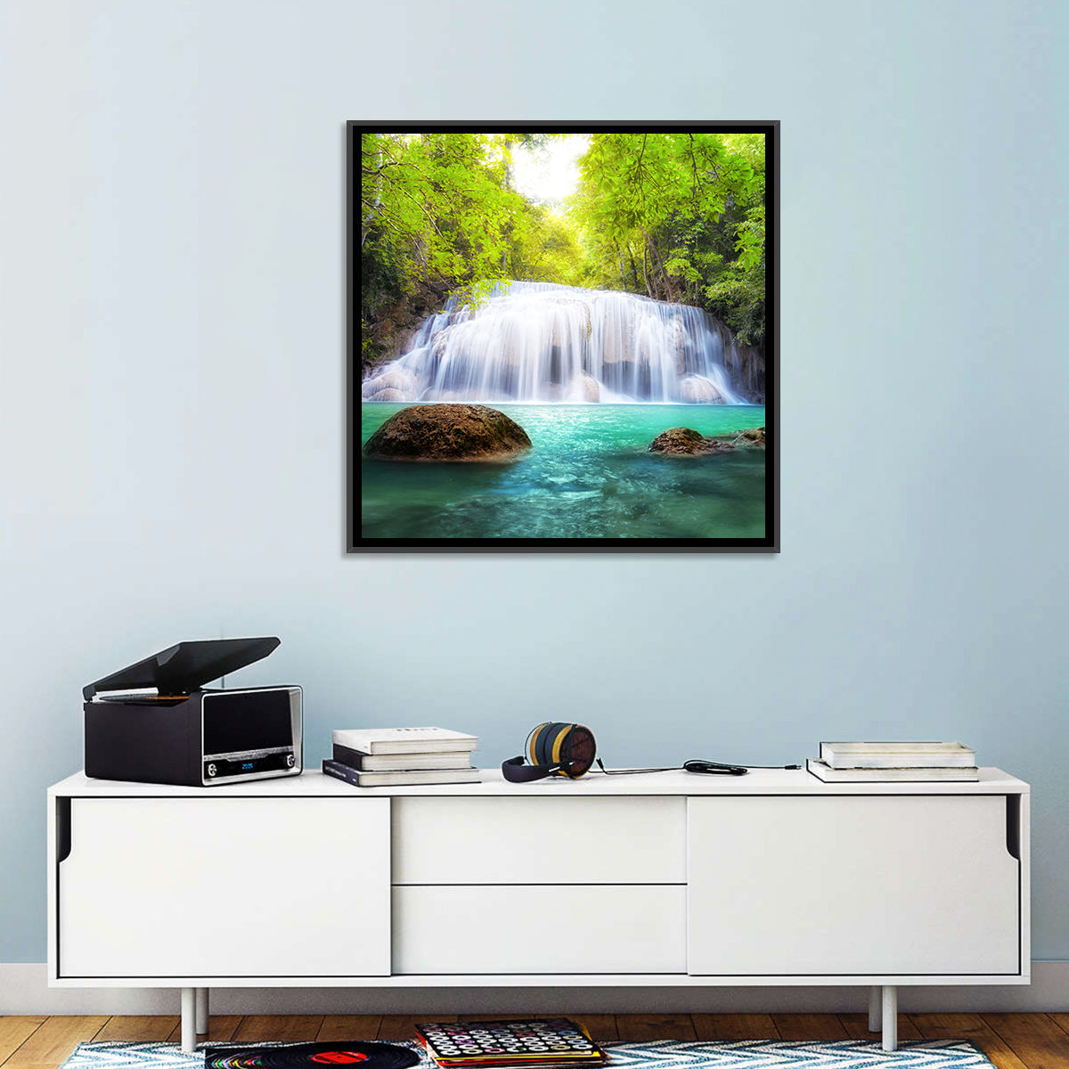 Erawan Falls Turquoise Waterfall Wall Art