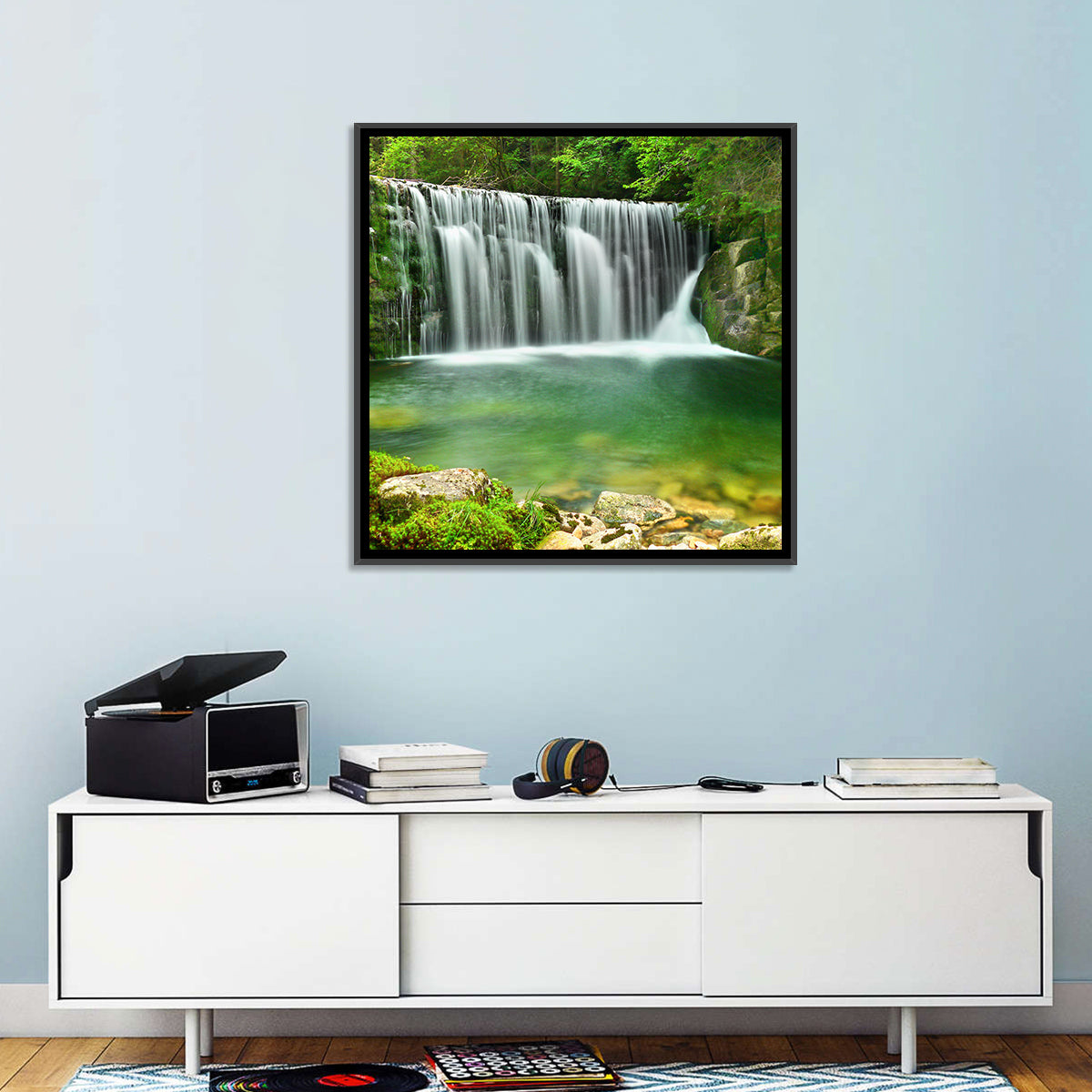 Lake Emerald Waterfall Wall Art