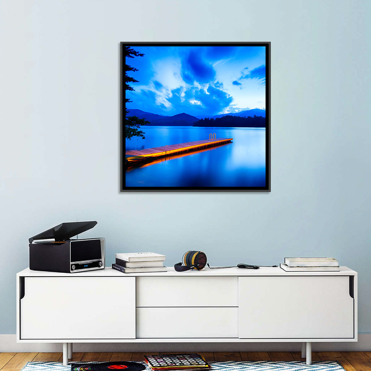 Lake Santeetlah Pier at Dusk Wall Art