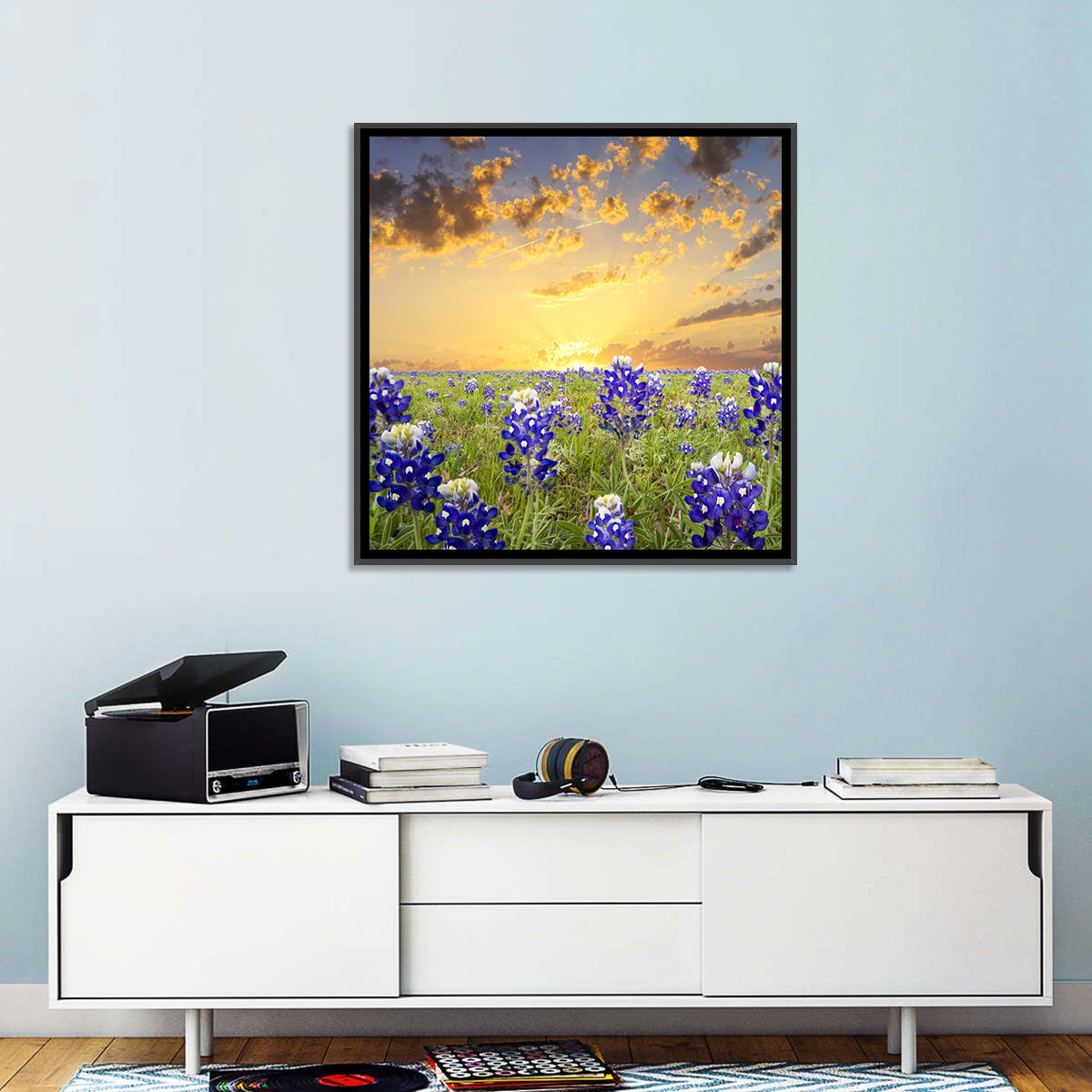 Bluebonnet Field at Sunset Wall Art