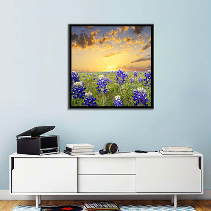 Bluebonnet Field at Sunset Wall Art