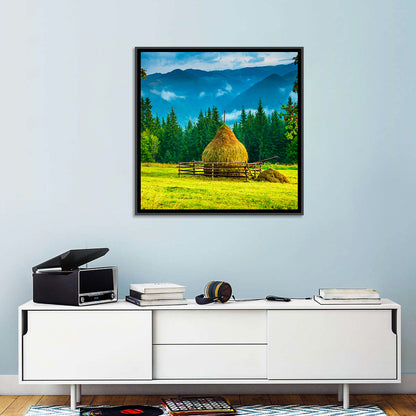 Haystack in Mountain Meadow Wall Art