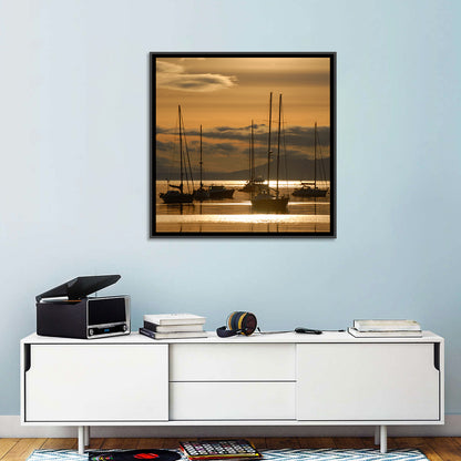 Sailboats at Sunrise Wall Art