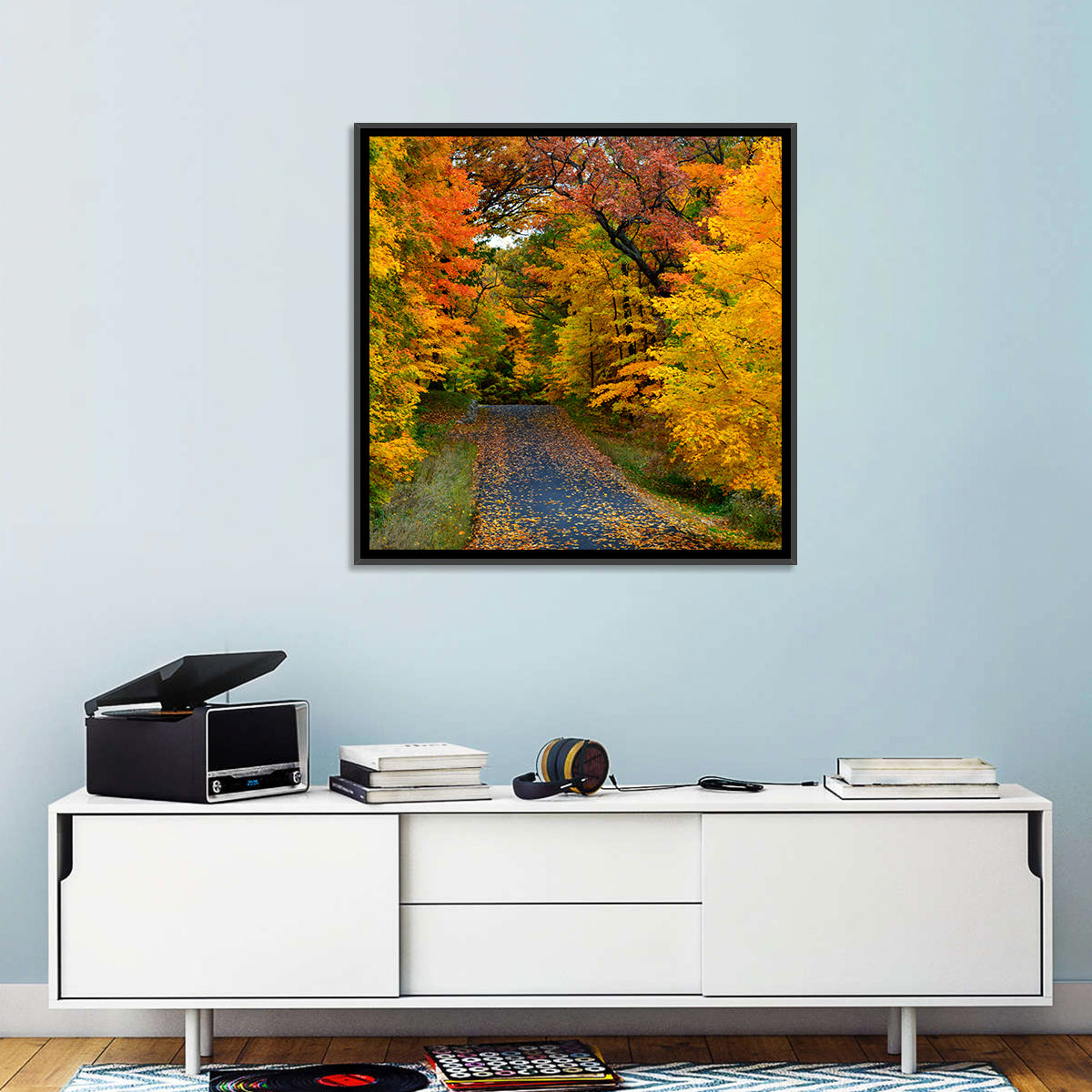 Autumn Road Through Wisconsin Park Wall Art