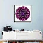 Purple Cornflower Kaleidoscope Mandala Wall Art