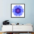 Cornflower Mandala with Dark Violet Center Wall Art