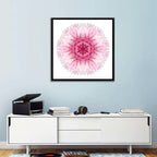 Pink Cornflower Kaleidoscope Mandala Wall Art