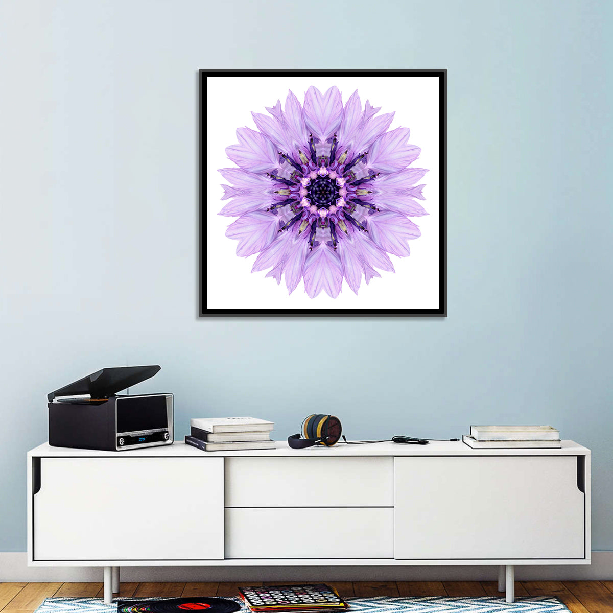 Lavender Cornflower Mandala Wall Art