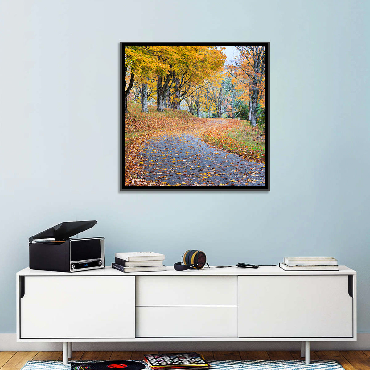 Autumn Road with Golden Canopy Wall Art