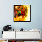 Layered Geometric Abstract in Warm Tones Wall Art