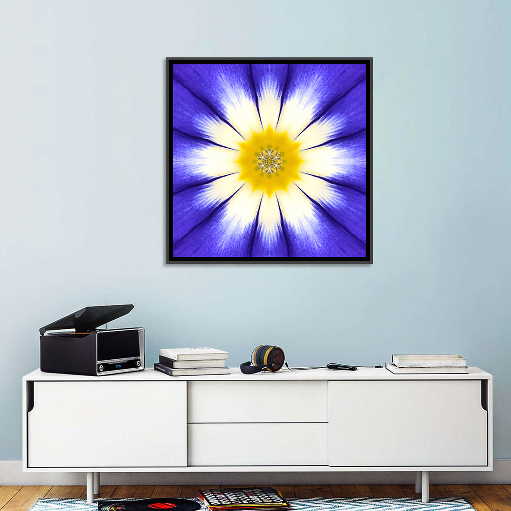 Blue Cornflower Mandala Bloom Wall Art