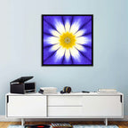 Blue Cornflower Mandala Bloom Wall Art