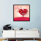 Whimsical Heart Tree Illustration Wall Art