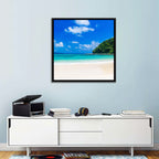 Turquoise Tropical Beach Scene Wall Art