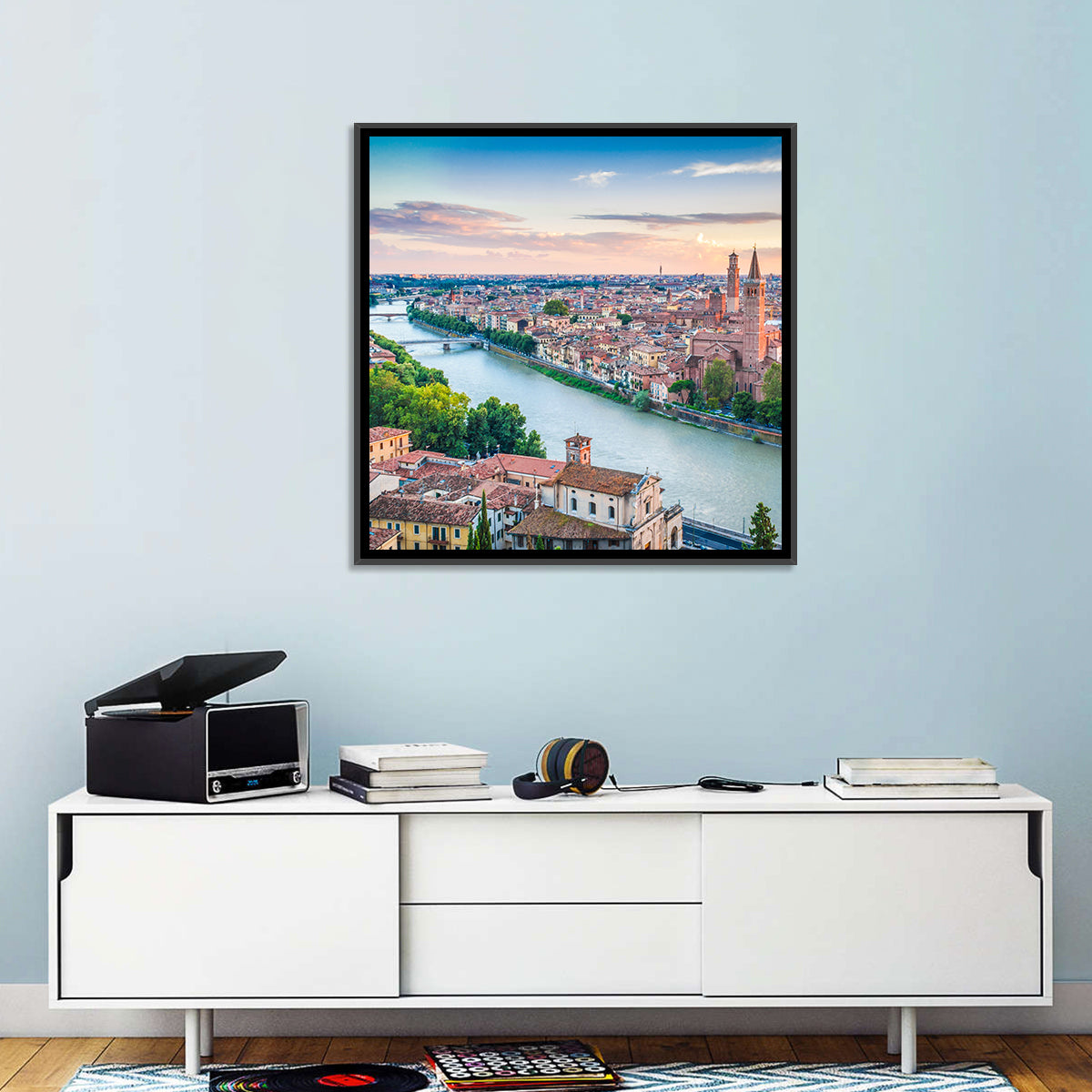 Verona Riverbend at Golden Hour Wall Art